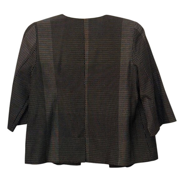 Eileen Fisher 100% Organic‎ Cotton Karume Dash Coat Blazer Black White Medium - Picture 3 of 6